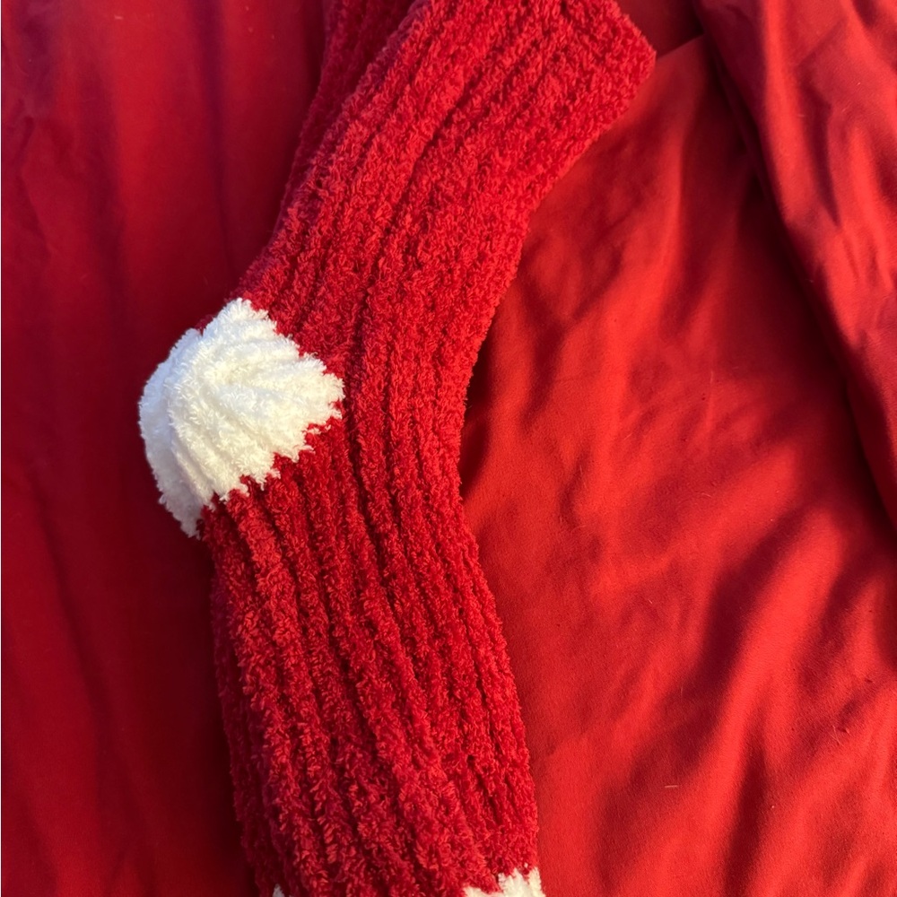 Red and White Cozy Socks